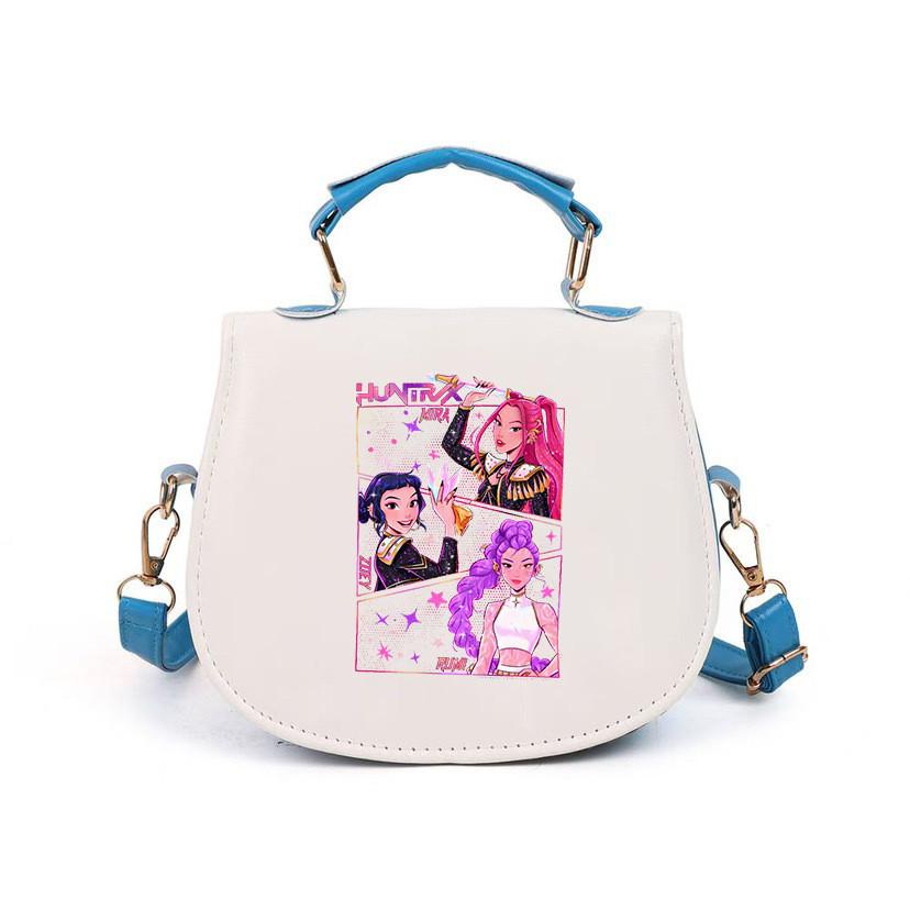 Kids Girls Kpop Rumi Zoey Mira Printed Student Lightweight Crossbody Bag Casual PU Shoulder Bags