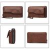 Men's Leather Wallet Clutch Bag Long Purse Zipper Money Clip Black Business Organizer Wallet Male Handy Bag