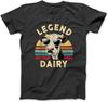 Legend Dairy Funny Farmer Cow Farmer Pun Graphic Cow Vintage T-Shirt, Sweatshirt, Hoodie for Men Women Kids Made In Canada Black