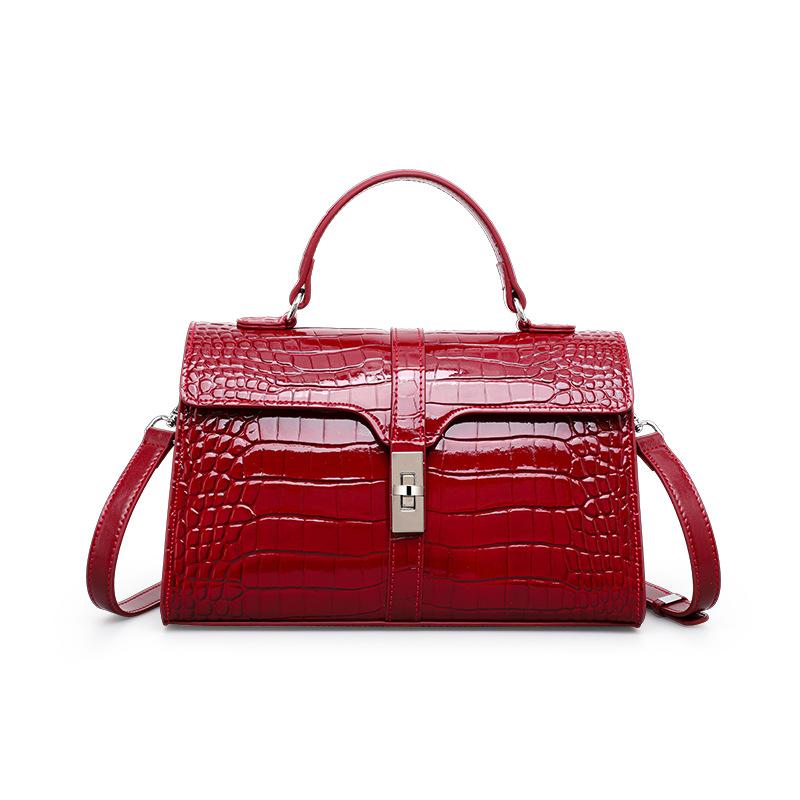 

Новый стиль женской сумки из лакированной кожи, женская сумка, сумка через плечо, сумка на плечо с узором крокодила