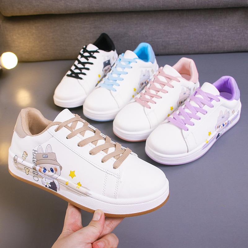 2025 little white shoes women's spring and autumn students board shoes soft-soled sports shoes versatile girls leather casual shoes non-slip