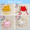 Childrens Plush Cat Shoulder Bag With Zipper Pocket For Daily Use