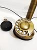 Antique Brass Landline Telephone With Rotary Dial - Vintage Western Candlestick