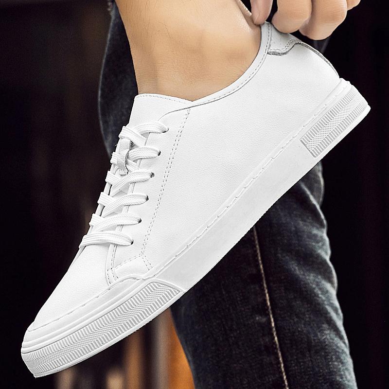 Brand Men Casual Leather Outdoor Board Shoes Flat Designer Walking Sneakers Comfy Genuine Leather Lace Up Tenis Masculino Shoes