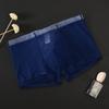 Men Intimates Mid Waist Panties Bulge See Through Lingerie Transparent Boxers Sexy Men Underwear