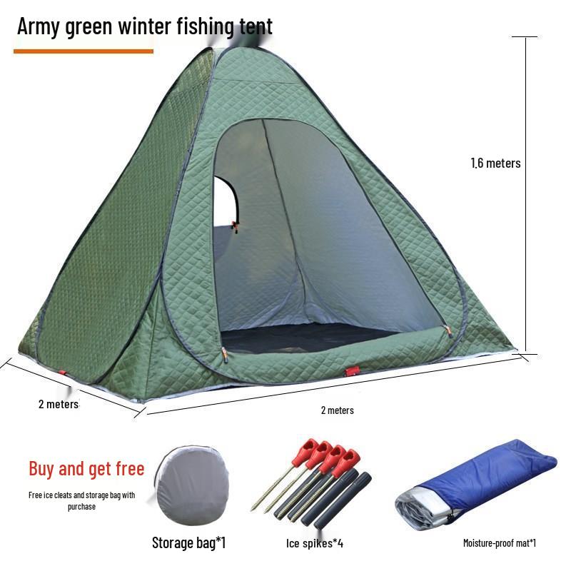 Instant Open Fully Automatic Winter Fishing Tent - No Assembly Needed, Thickened for Warmth and Cold Protection, Ideal for Camping and Ice Fishing.