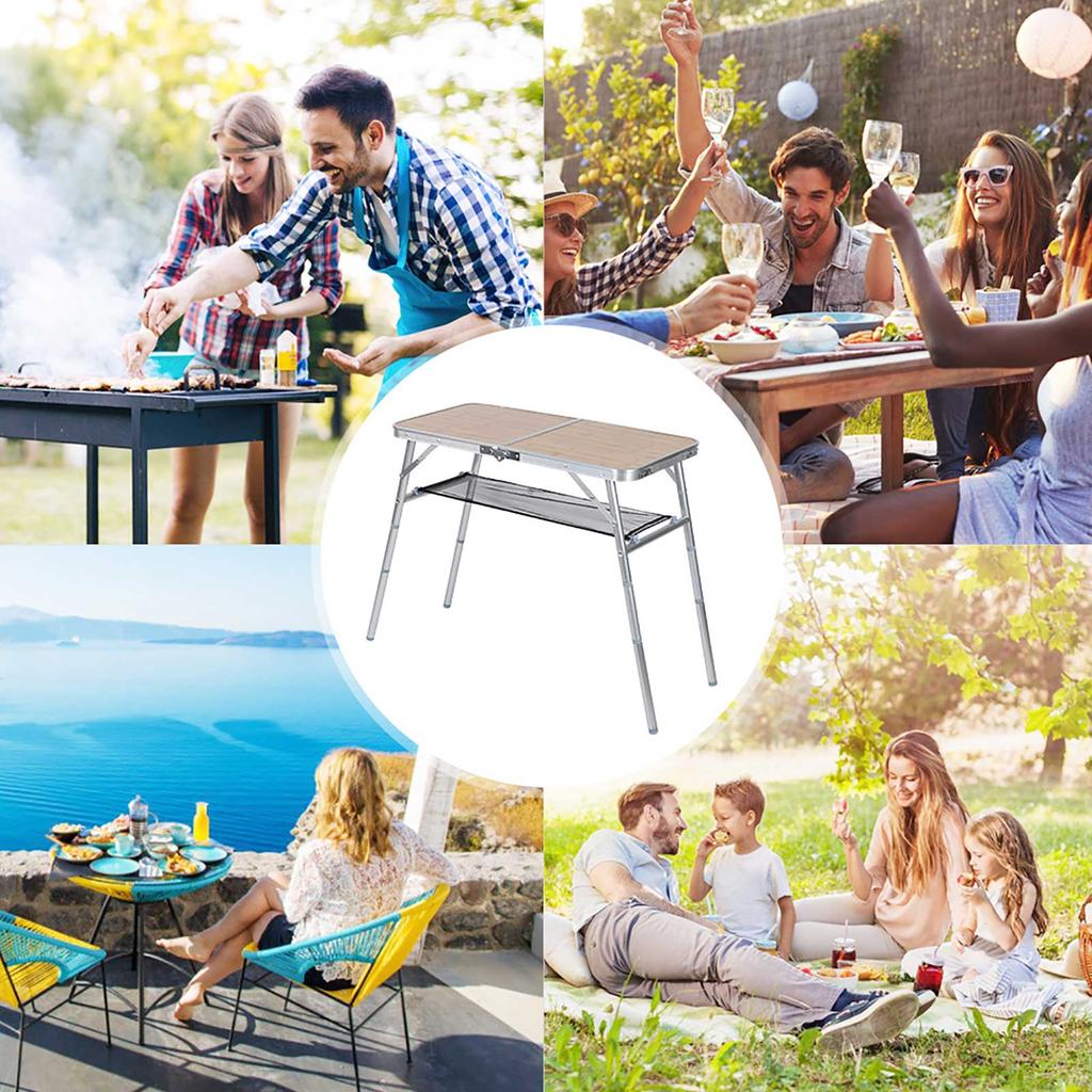 Aluminum Alloy Outdoor Camping Folding Table BBQ Picnic Metal Foot Pipe Foldable Desk for Travel Use BBQ Table Camping Table