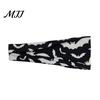 Halloween Sports Accessory Headbands for Women, Cute Pumpkin Ghost Bat Cat Skeleton Wide Hair Bands, Skull Headband Breathable Stretchy Non-Slip