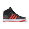 adidas Neo Hoops 2.0 Mid K Casual Slip Resistant Abrasion Resistant Mid Top Kids' Skateboarding Shoes Black Red Kids' GZ7768