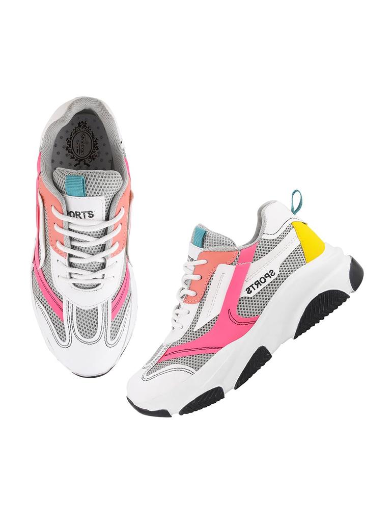 Shoetopia Smart Casual White Sneakers For Women-Eu39