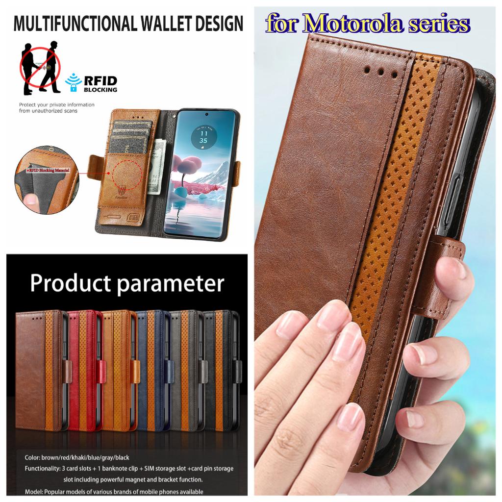 Multifunctional Magnetic Flip Cover Leather Case for Motorola Moto G/G Stylus/G Play/G22-G96/Edge 30-Edge 60/E13...Where Fashion Meets Function