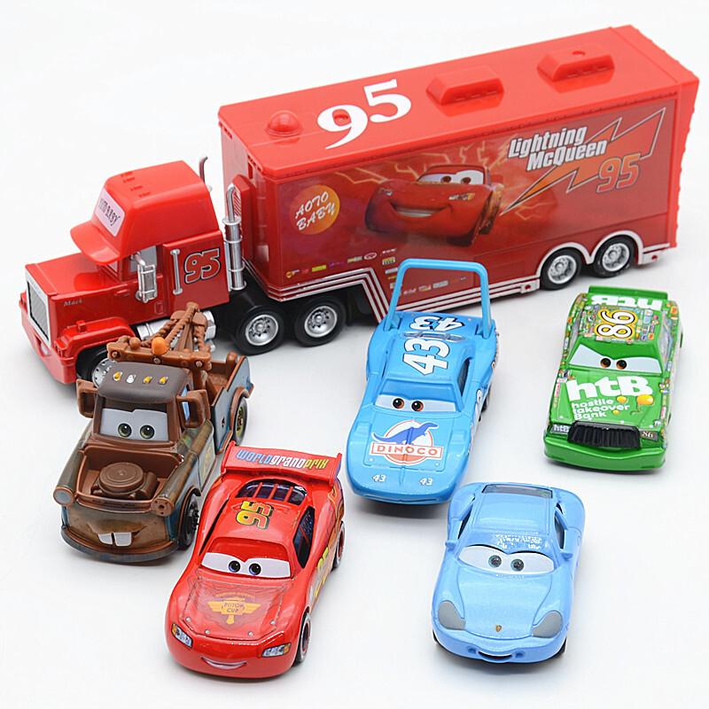 Genuine  Pixar Cars Lightning McQueen Toys Jackson Storm The King Mater 1:55 Diecast Metal Alloy Model Car Kid Gift