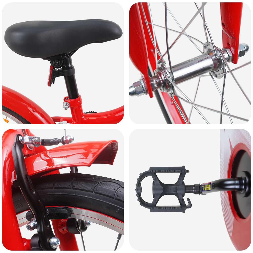 Kids Bicycle 18 Inches for Ages 5 7 Red