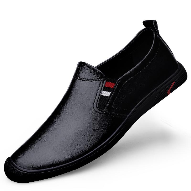 Men s Korean-British Style Slip-on Loafers - Casual Soft Sole Leather Shoes 40