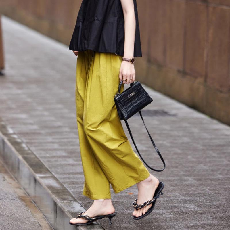 2025 Summer Women's Casual Sleeveless Top & Wide-Leg Nine-Point Pants Set