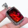 Natural Ammolite Gemstone Handmade 925 Sterling Silver Pendant 1.89" AP-15908
