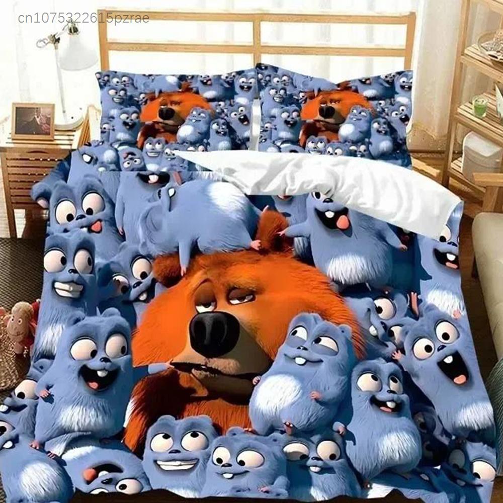 3D G-Grizzy And The Lemmings Bedding Set Printed Bed Set With Pillowcase Bed Duvet Cover Soft Queen King Size Bedclothes Home