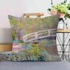 Famous Monet Modem Abstract Landscape Painting Personalized Picture Text Home Decorative Pillows Household Gifts 45x45cm