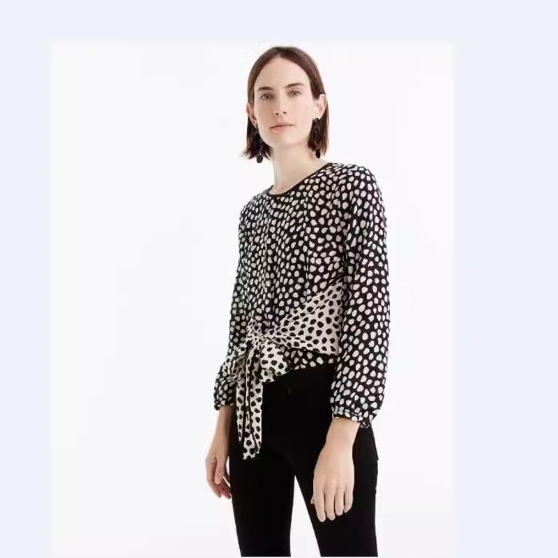 

Women s Silk Shirt JC Pure Original Tops Bows Work Clothing Ol Crepe De Chine Mulberry Silk Silk Print 4