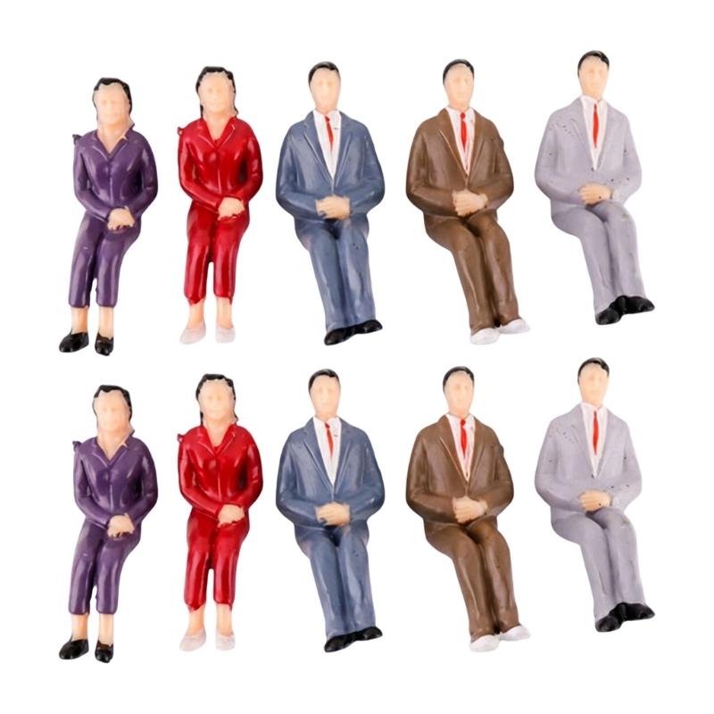 Architectural Model People Figures Set of 10 for Detailed Dioramas Scene, Colorful Plastic Miniatures for Landscape Display Decoration