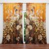 2pcs Elegant Floral Peacock Curtain   Room Darkening   Polyester   Home Decor   Holiday Window   Rod Pocket Curtain