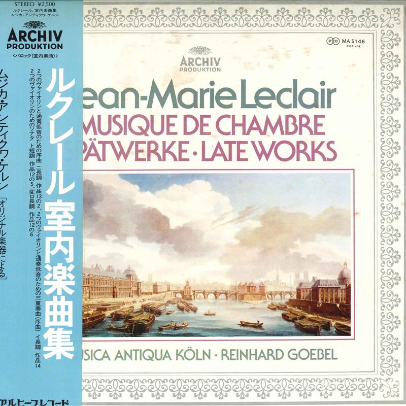 

LP Record LECLAIR MUSICA ANTIQUA KOLN REINHAR Jean Marie Leclair MA5146 ARCHIV Japan Obi Classical Used