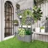 52L Wooden Planter, with Trellis and Shelves - Grey
