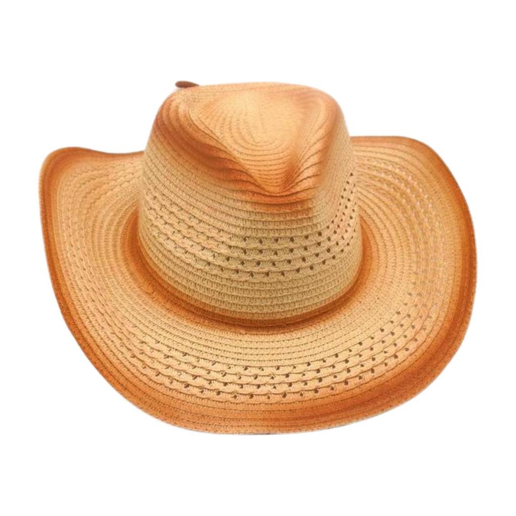 Western Cowboy Strohhut Frühling Und Sommer Winddicht Sonnenschutz Strohhut Schlichter Herren- Und Damen-Ethno-Hut