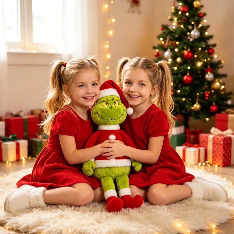 Grinch Plush Toy Stuffed Doll Christmas Decor Gift Kids Adults Party Hanging Ornament