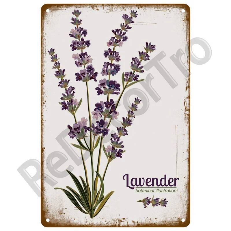 Dpc Rustic Farmhouse Theme Retro Lavender Print Wall Sign Metal Decor Home Garden Cozy Plaque