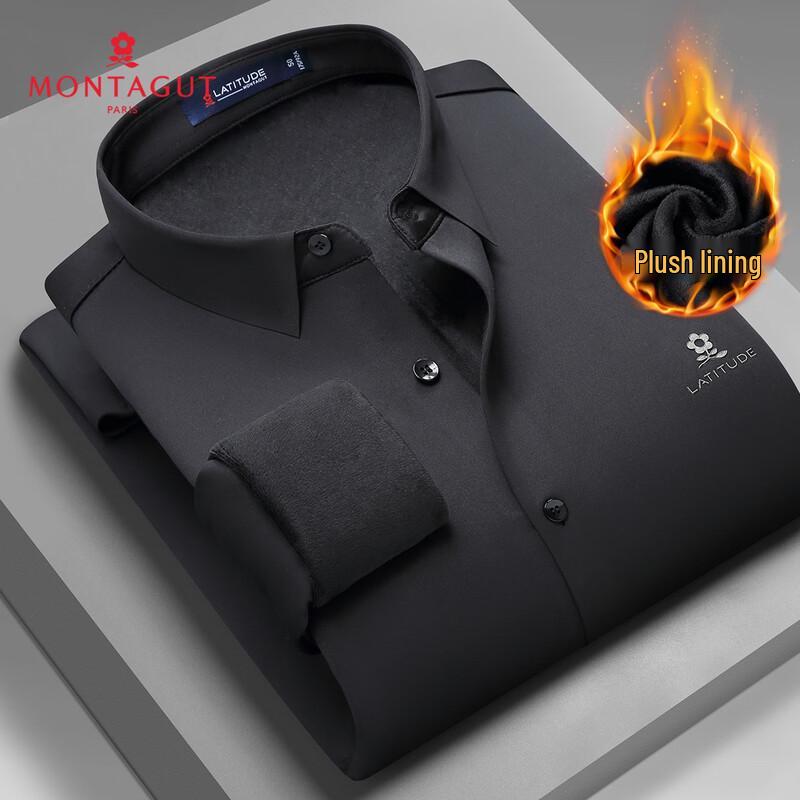 MONTAGUT Men s Fleece-Lined Thermal Long-Sleeve Shirt 52