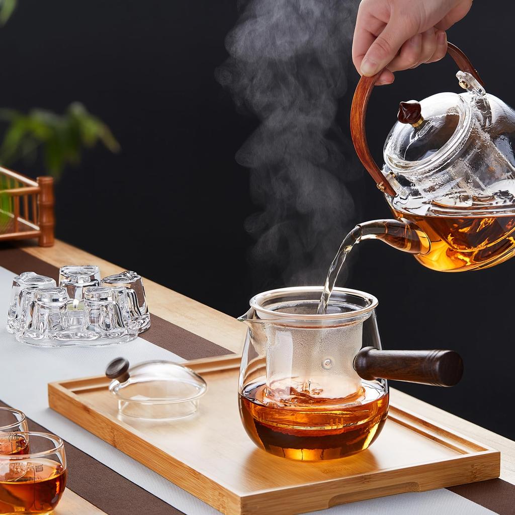 Pokaro Tea Star-Shaped Transparent Tea Warmer, Heat-Resistant Glass Teapot Warmer, 3.9cm Inner Diameter, Teapot Candle Warmer, Heat-Resistant for