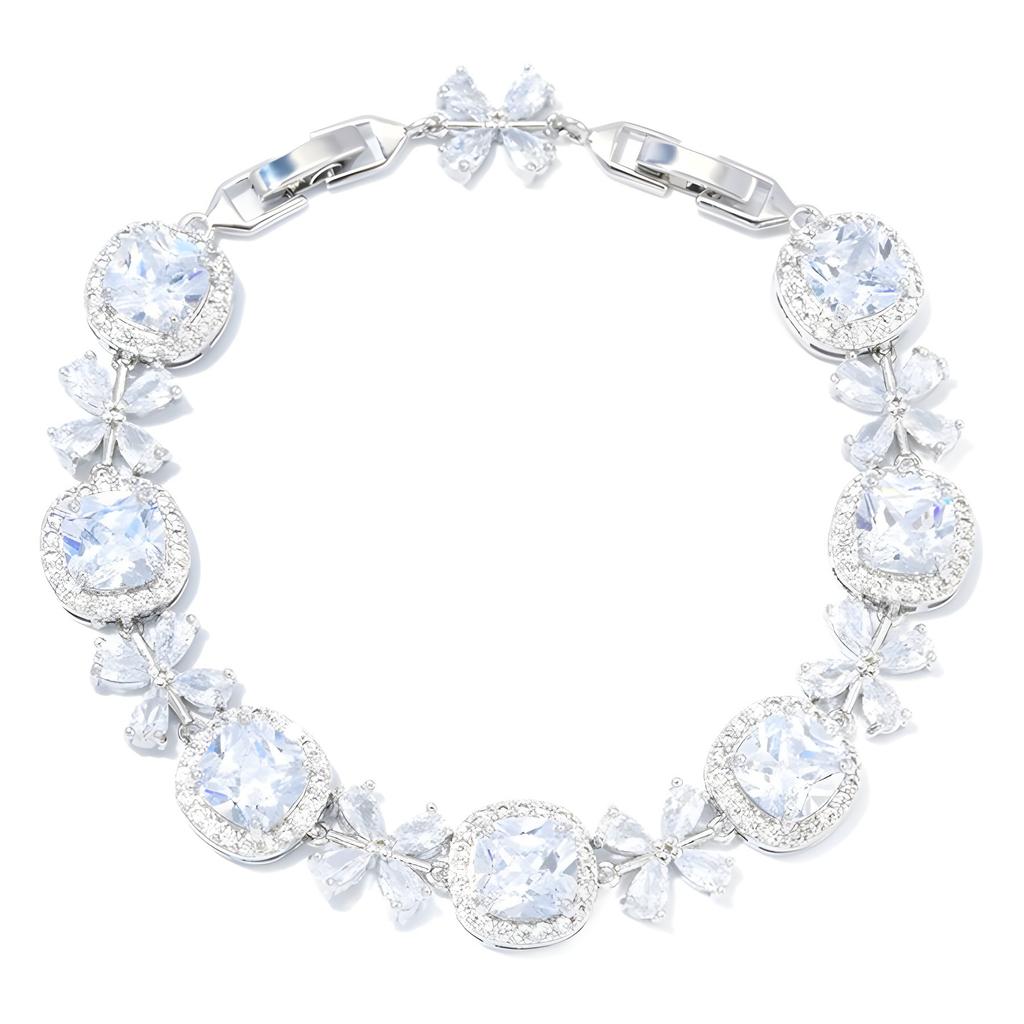 The New Korean Version of Leisure Joker Zircon Bracelet Girls Niche Flowers Luxury and Exquisite.