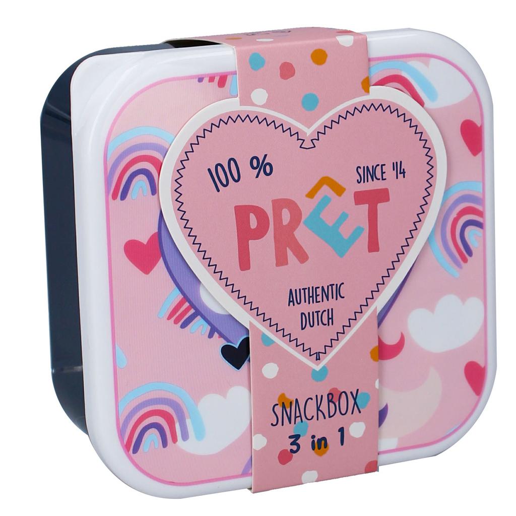 Les Trésors De Lily [A3072] - 3 Nesting Lunch Boxes 'Licorne My Unicorn' Pink - 12x12x6 Cm