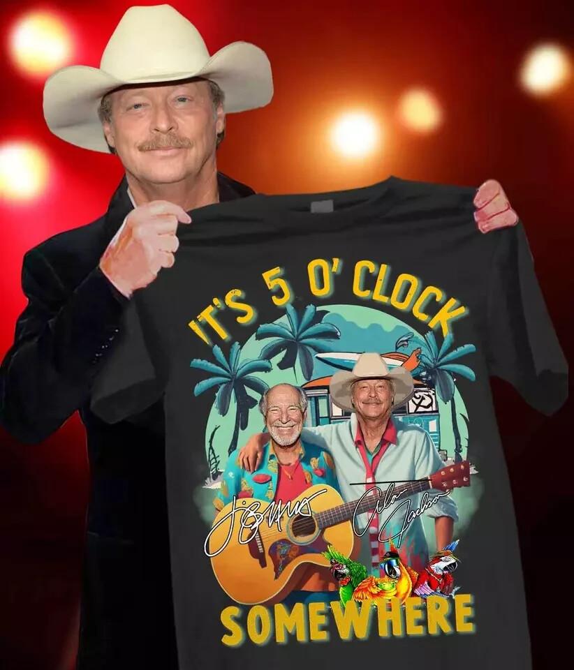 Футболка Jimmy Buffett Alan Jackson, It S 5 O Clock Somewhere, Унисекс, Размеры S-5XL S
