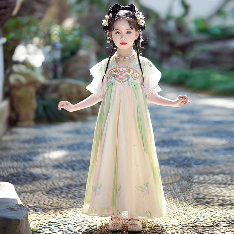 Girls' Hanfu Summer Embroidered Dress