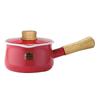FUJIHORO 1.2L Enamel Saucepan with Wooden Handle