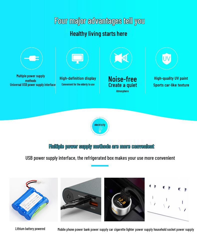 Portable Mini Insulin Refrigerator with Rechargeable Temperature Control