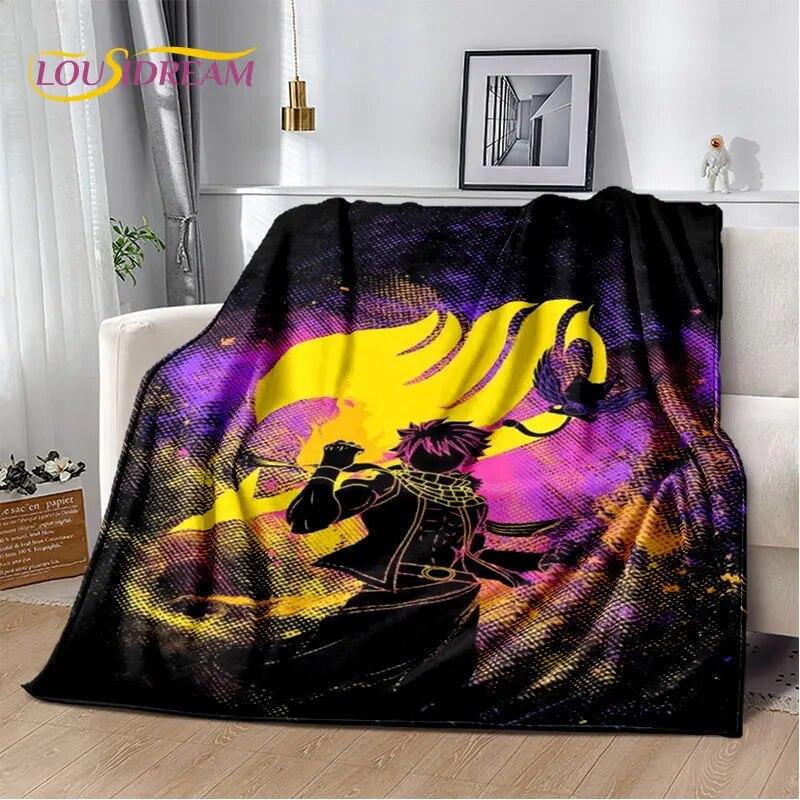 Fairy Tail Japan Anime Cartoon Soft Plush Blanket,Flannel Blanket Throw Blanket for Living Room Bedroom Bed Sofa Picnic Cove Kid