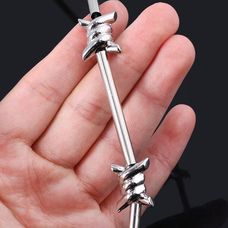 SG Punk Jewelry Thorns Bamboo Flame Necklace Barbed Wire Bramble Pants Wallet Belt Rock Chain Hip Hop Collar Women Men Fashion