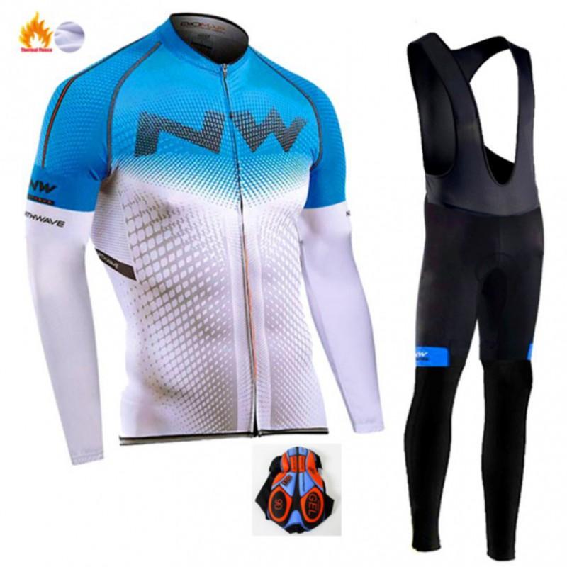 Winter Thermal Cycling Jersey Long Sleeve Fleece Lined Windproof Bike Men Women