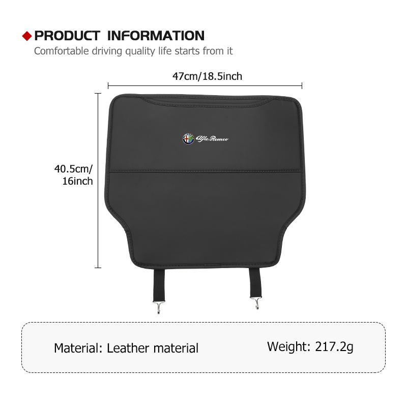 Car Seat Anti Kick Pad Front Seat Protective Anti Scratch Pad For Alfa Romeo Giulia 147 Mito 156 159 166 GT Stelvio Brera