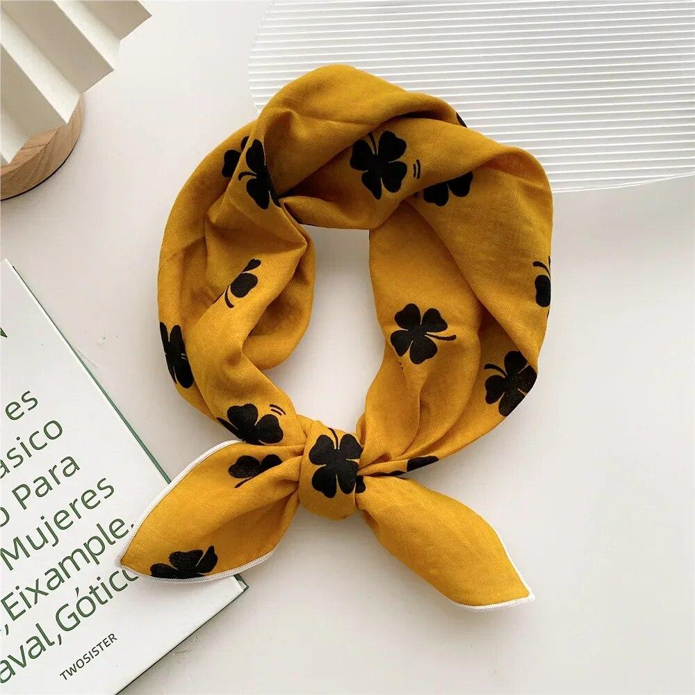 Eșarfe pentru femei cu imprimeu floral batista pătrată din bumbac eșarfe pentru gât