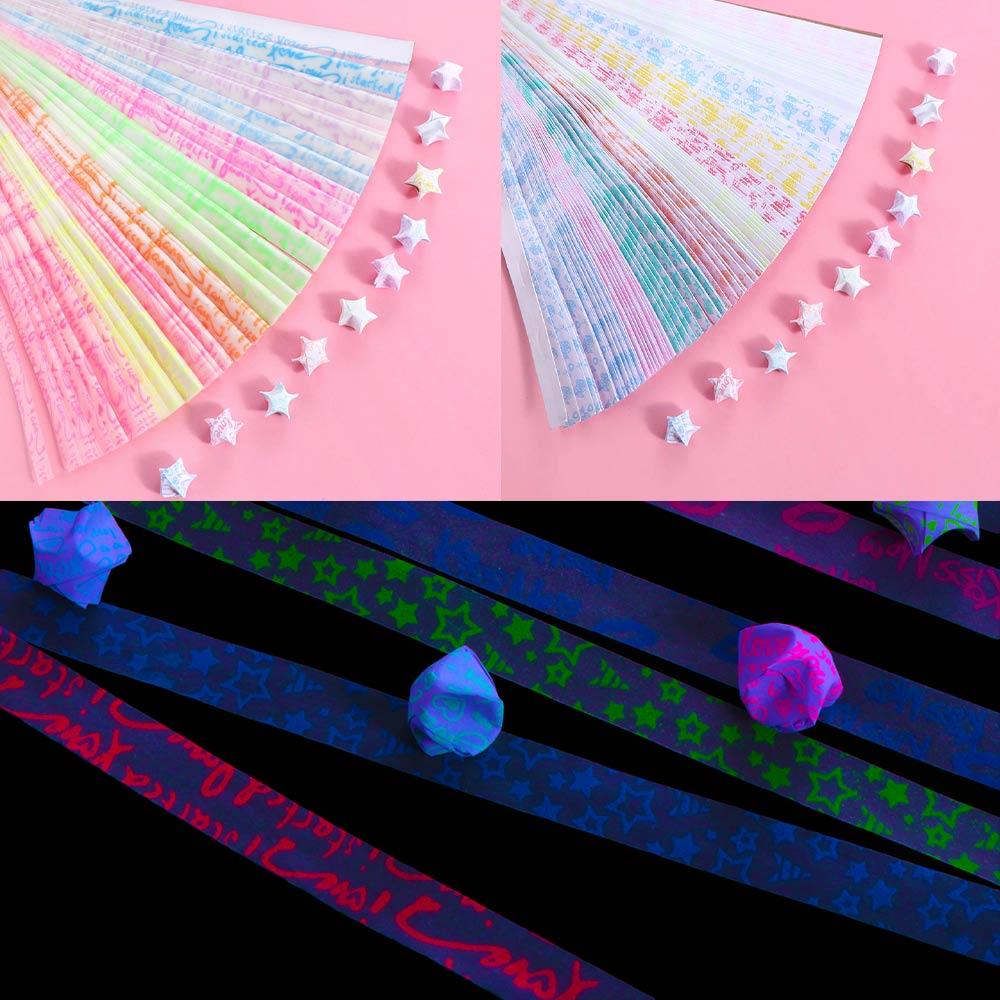 2023 Creative Luminous Glitter Decorative for DIY Arts Craft Stars Paper Craft Paper Origami Paper