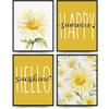 PLKMK Bee Wall Decor Set of 4,Bee Decor for Home,Bumble Bee Decor,Bee Home Decor,Summer Decor for Home,Bee Kind Wall Art,Yellow Decor,Bee Happy Sign