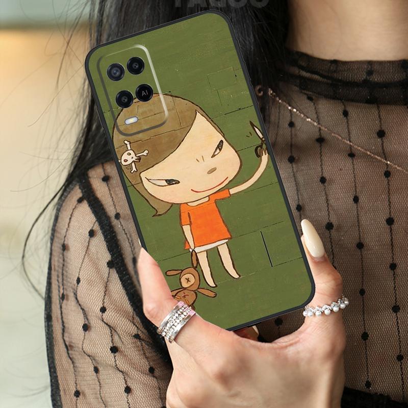 Cartoon Aesthetic Yoshitomo Nara Case For Oppo A16 A76 A96 A17 A18 A60 A80 A40 A38 A58 A78 A98 A94 A74 A54 A15 A57 A77 A5 Pro