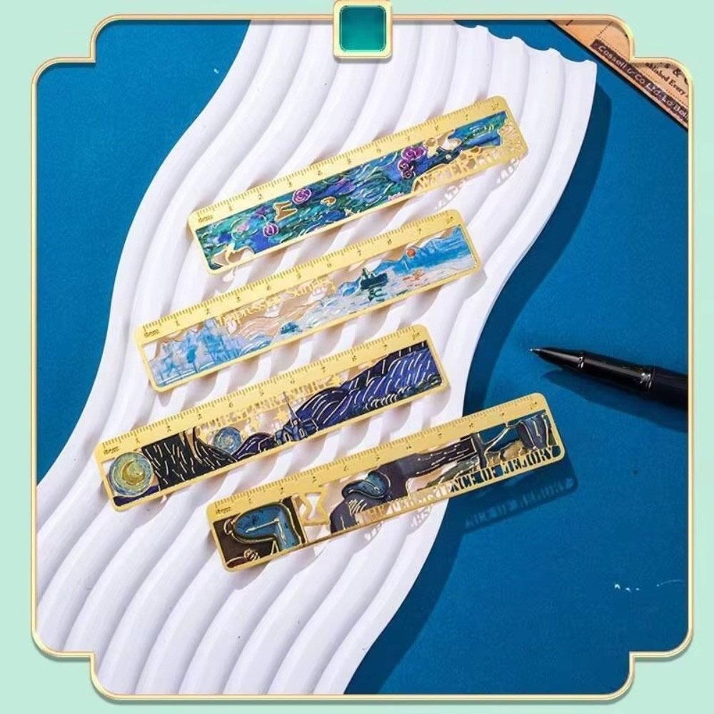 Chinese Classical Metal Ruler Bookmarks Apricot Leaf Pagination Mark  Student Gift