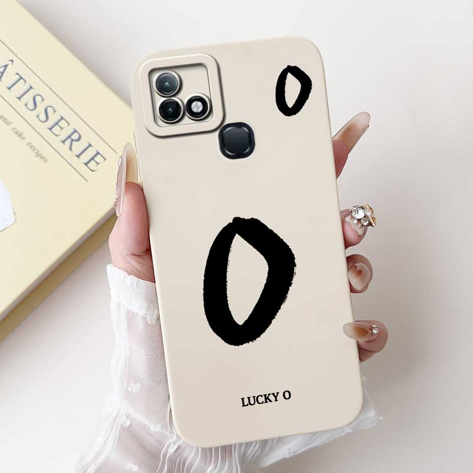 For Infinix Hot 10i X659B Case White Lucky Letters A-Z Soft Silicone Cover For Infinix Hot10I Smart 5 Pro 6.52 " Phone Cases