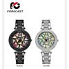 FORE CAST Neue Elegante Quarz Damenuhr Luxus Strassstein Stil Mode Damen Wasserdichte Damenuhr Stahl
