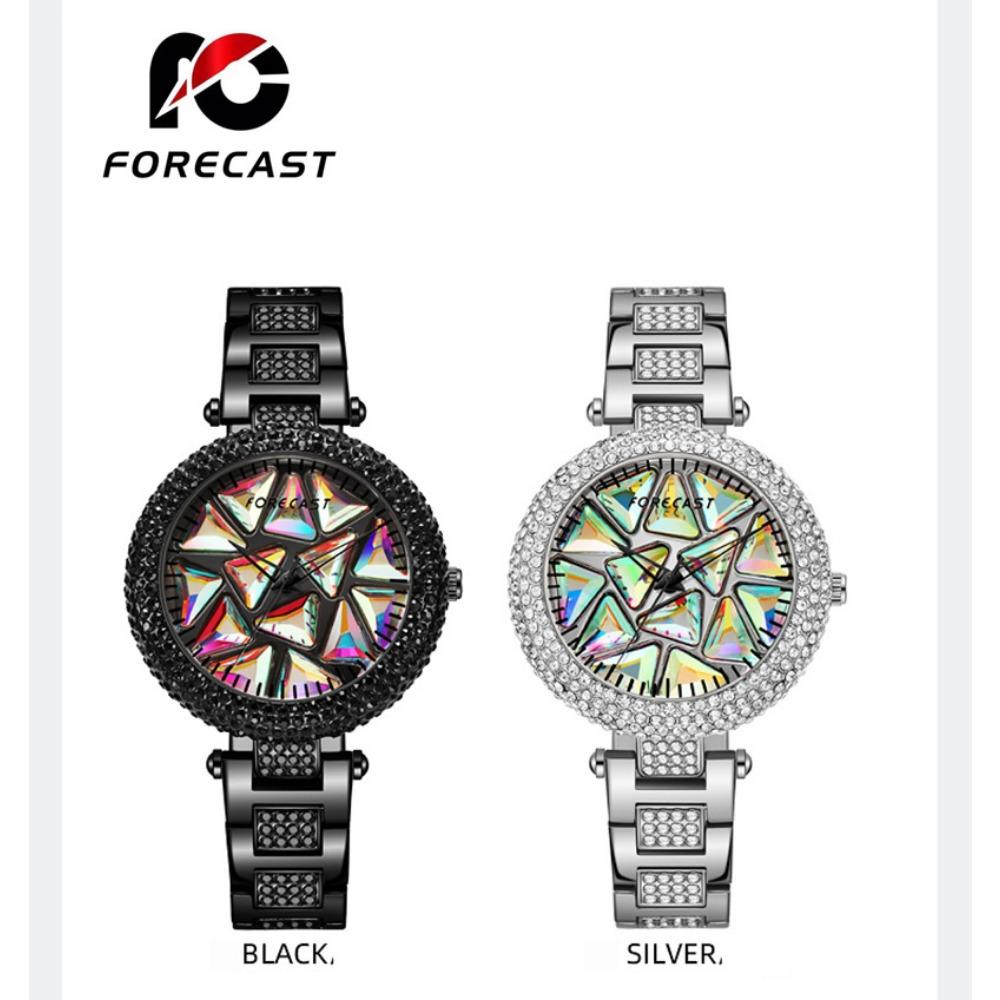 FORE CAST Neue Elegante Quarz Damenuhr Luxus Strassstein Stil Mode Damen Wasserdichte Damenuhr Stahl